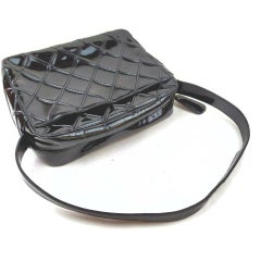 Chanel Black Quilted Patent Leather Camera Shoulder Bag 861699