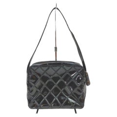 Chanel Black Quilted Patent Leather Camera Shoulder Bag 861699