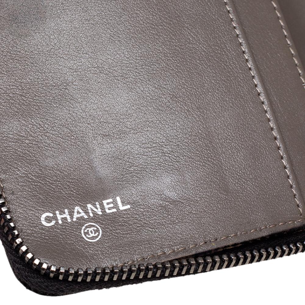 Chanel Black Quilted Patent Leather CC Zip Around Organizer Wallet 2