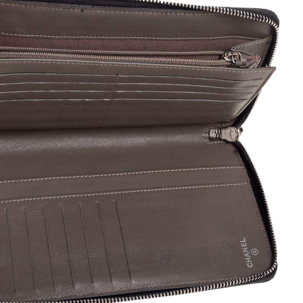 Chanel Black Quilted Patent Leather CC Zip Around Organizer Wallet 4