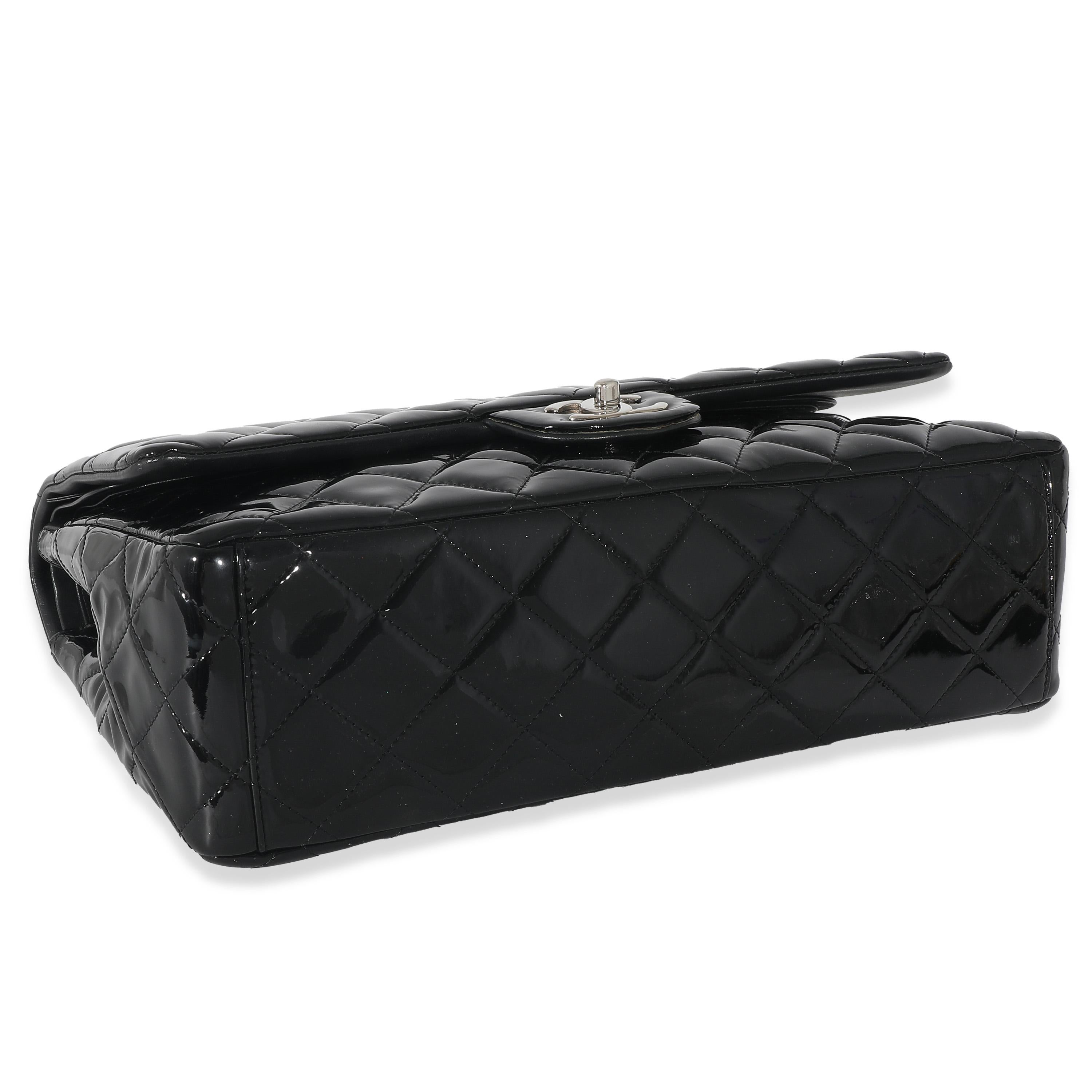 Chanel Black Quilted Patent Leather Classic Maxi Flap Bag For Sale at ...