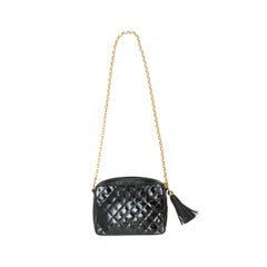 Chanel Black Quilted Patent Leather Crossbody Bag