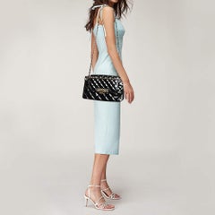 Chanel Black Quilted Patent Leather Golden Class Accordion Flap Bag