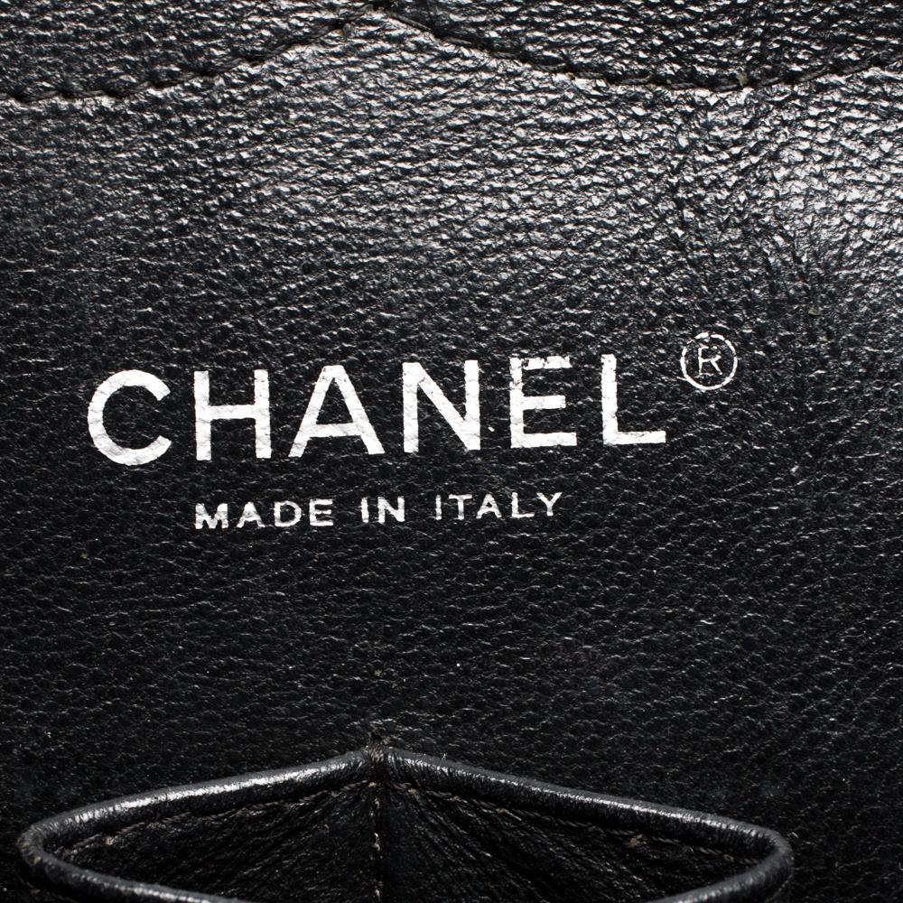 Chanel Black Quilted Patent Leather Jumbo Classic Double Flap Bag 6