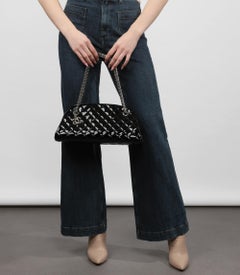 Chanel Black Quilted Patent Leather Just Mademoiselle Bowling Bag