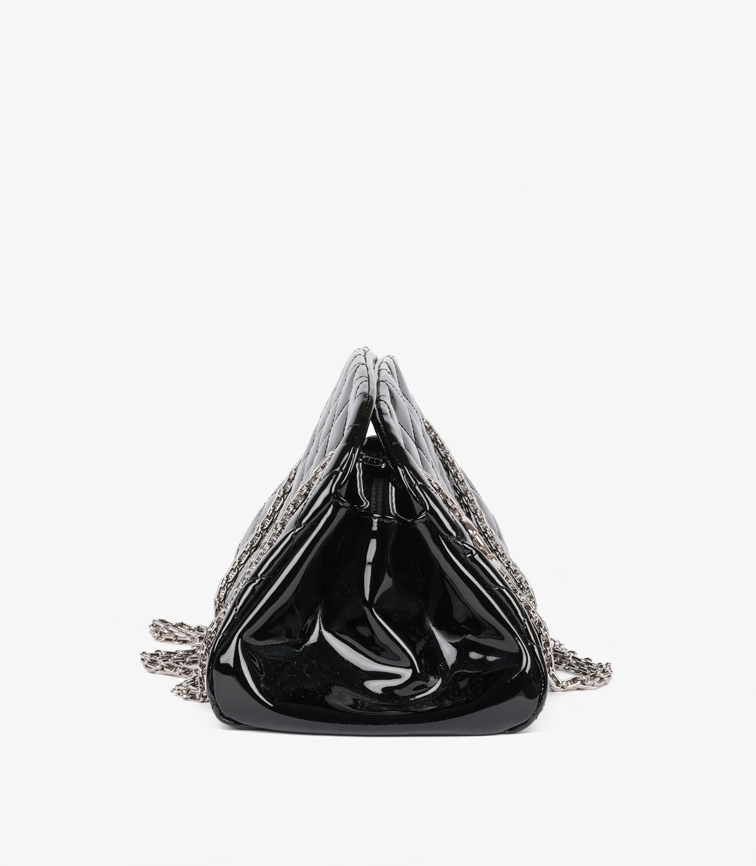 Women's or Men's Chanel Black Quilted Patent Leather Just Mademoiselle Bowling Bag