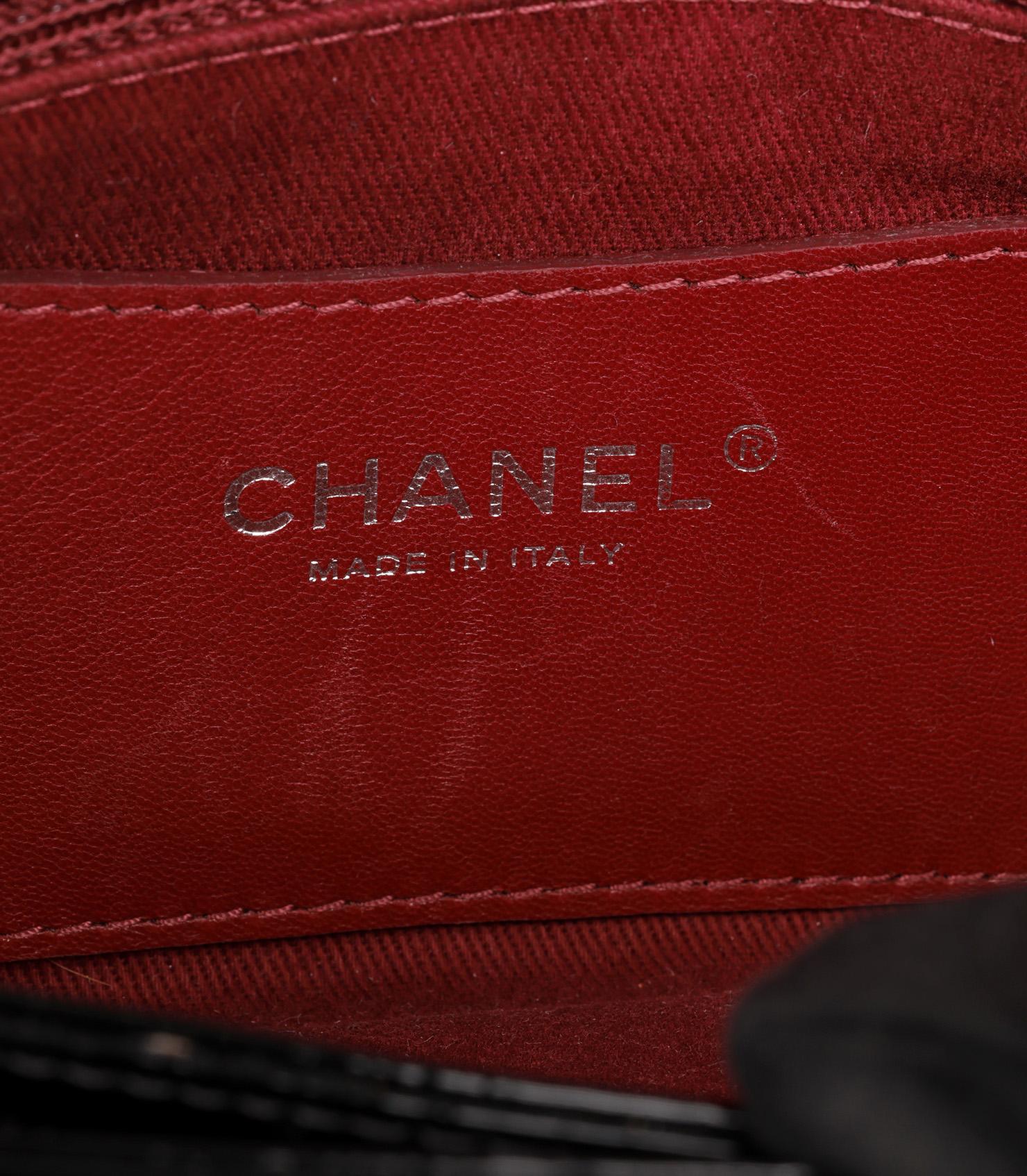 Chanel Black Quilted Patent Leather Just Mademoiselle Bowling Bag 4