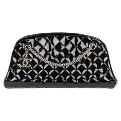 Chanel Black Quilted Patent Leather Just Mademoiselle Bowling Bag