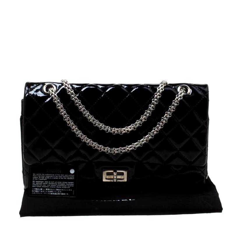 Chanel Black Quilted Patent Leather Reissue 227 Flap Bag 7