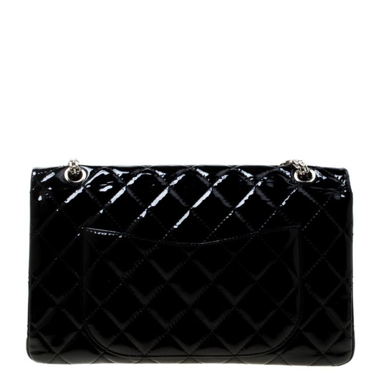 Chanel Black Quilted Patent Leather Reissue 227 Flap Bag For Sale at ...