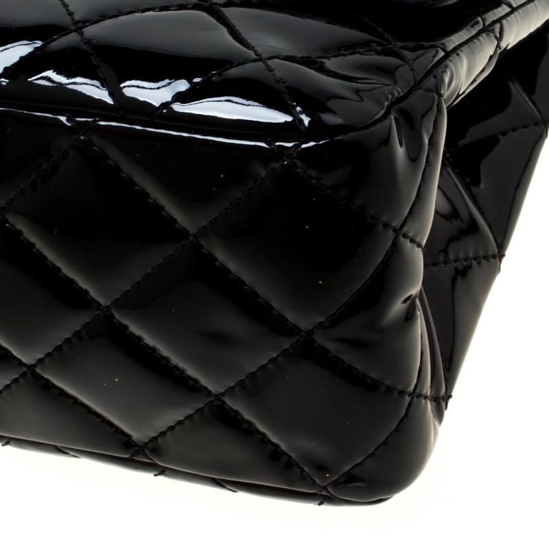 Chanel Black Quilted Patent Leather Reissue 227 Flap Bag 4