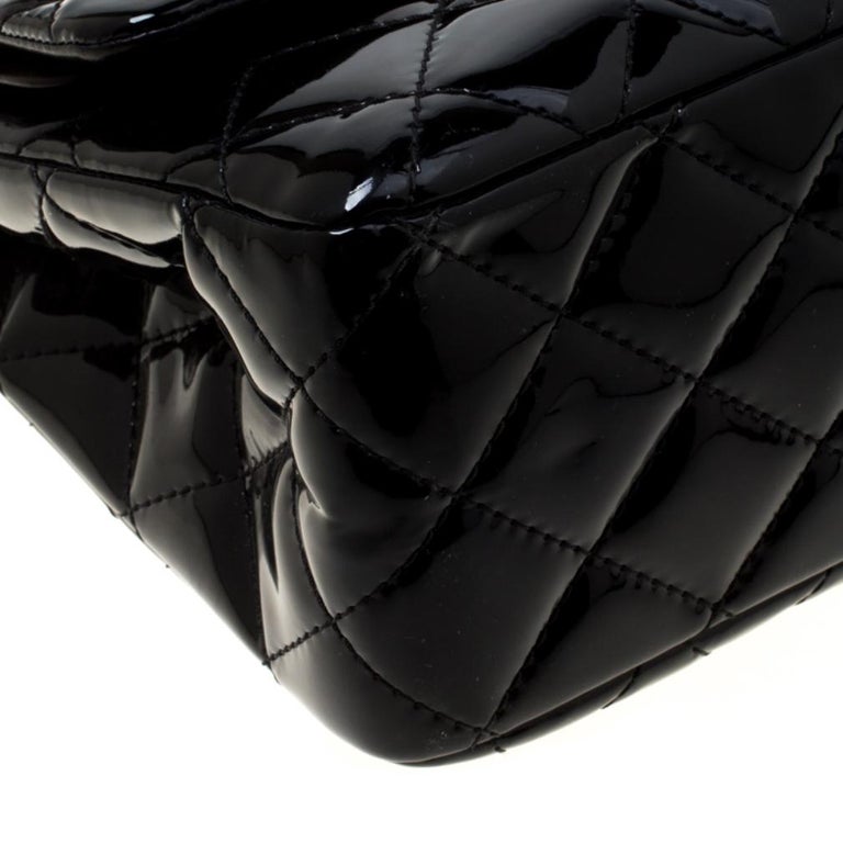 Chanel Black Quilted Patent Leather Reissue 227 Flap Bag For Sale at ...