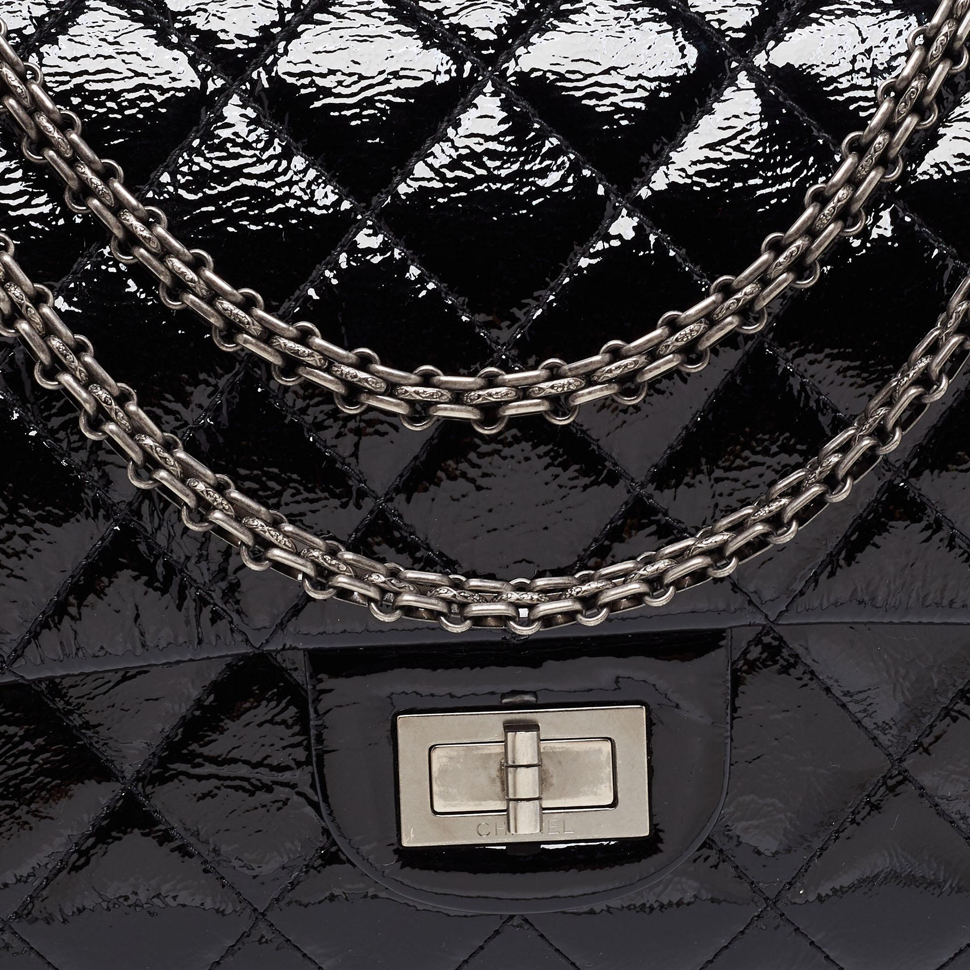 Chanel Black Quilted Patent Leather Reissue 2.55 Classic 227 Flap Bag 1