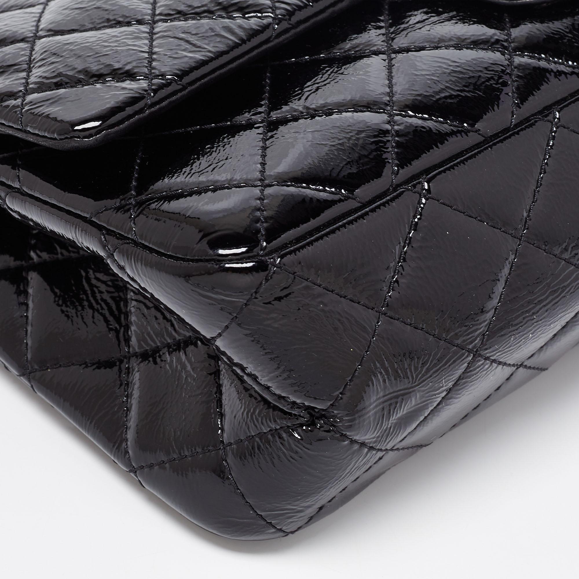 Chanel Black Quilted Patent Leather Reissue 2.55 Classic 227 Flap Bag ...