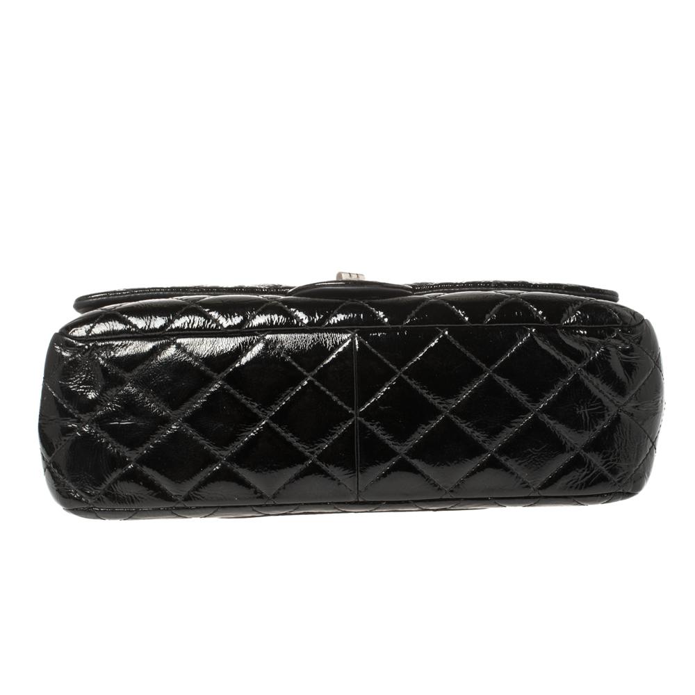 Chanel Black Quilted Patent Leather Reissue 2.55 Classic 227 Flap Bag 4