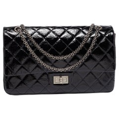 Chanel Black Quilted Patent Leather Reissue 2.55 Classic 227 Flap Bag