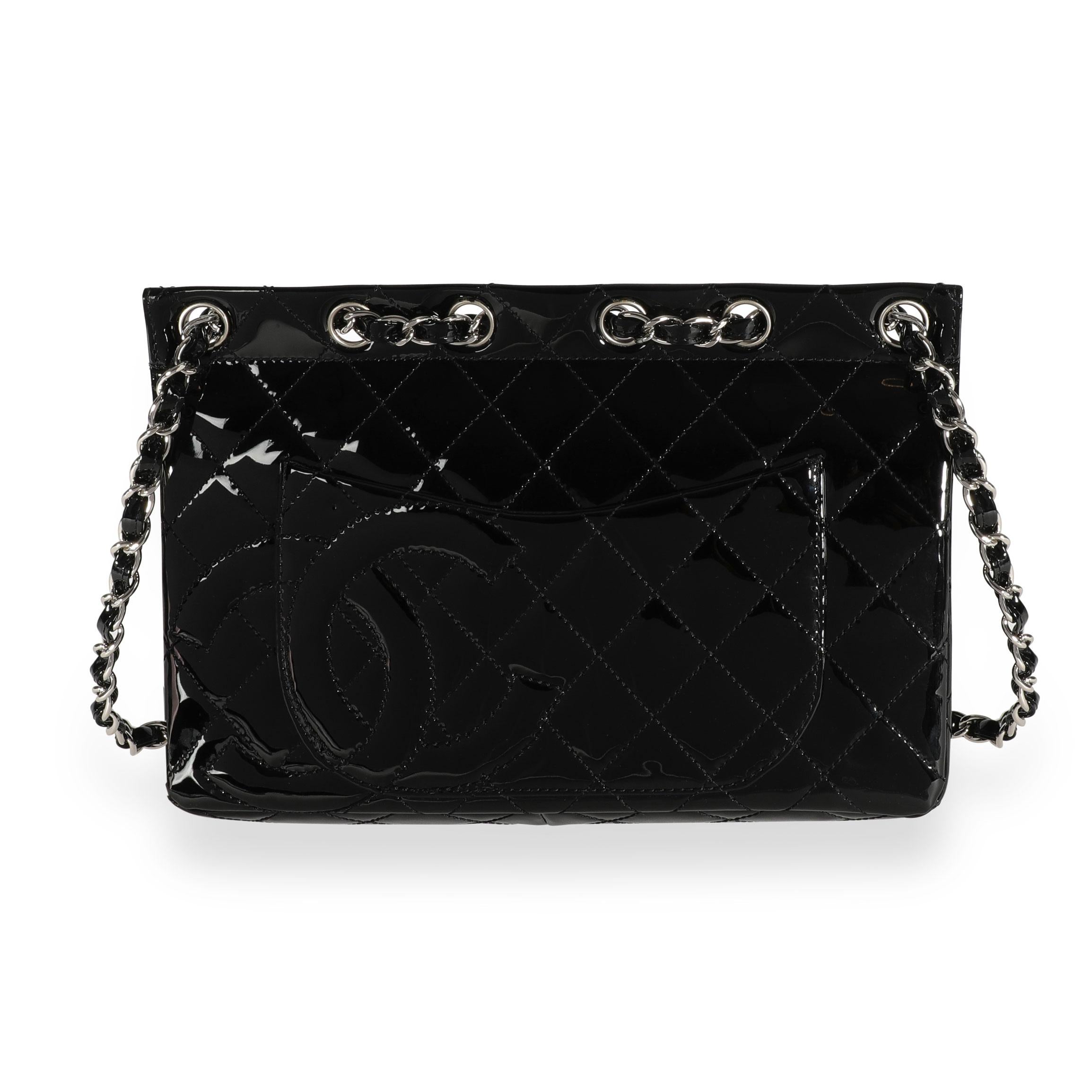 Chanel Black Quilted Patent Leather Supermodel Flap Bag 2