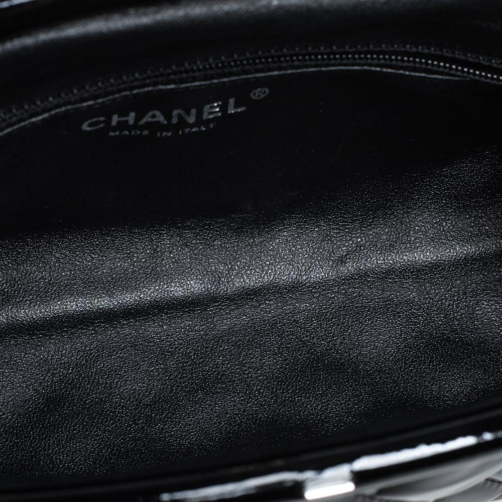 Chanel Black Quilted Patent Leather Timeless Clutch 4