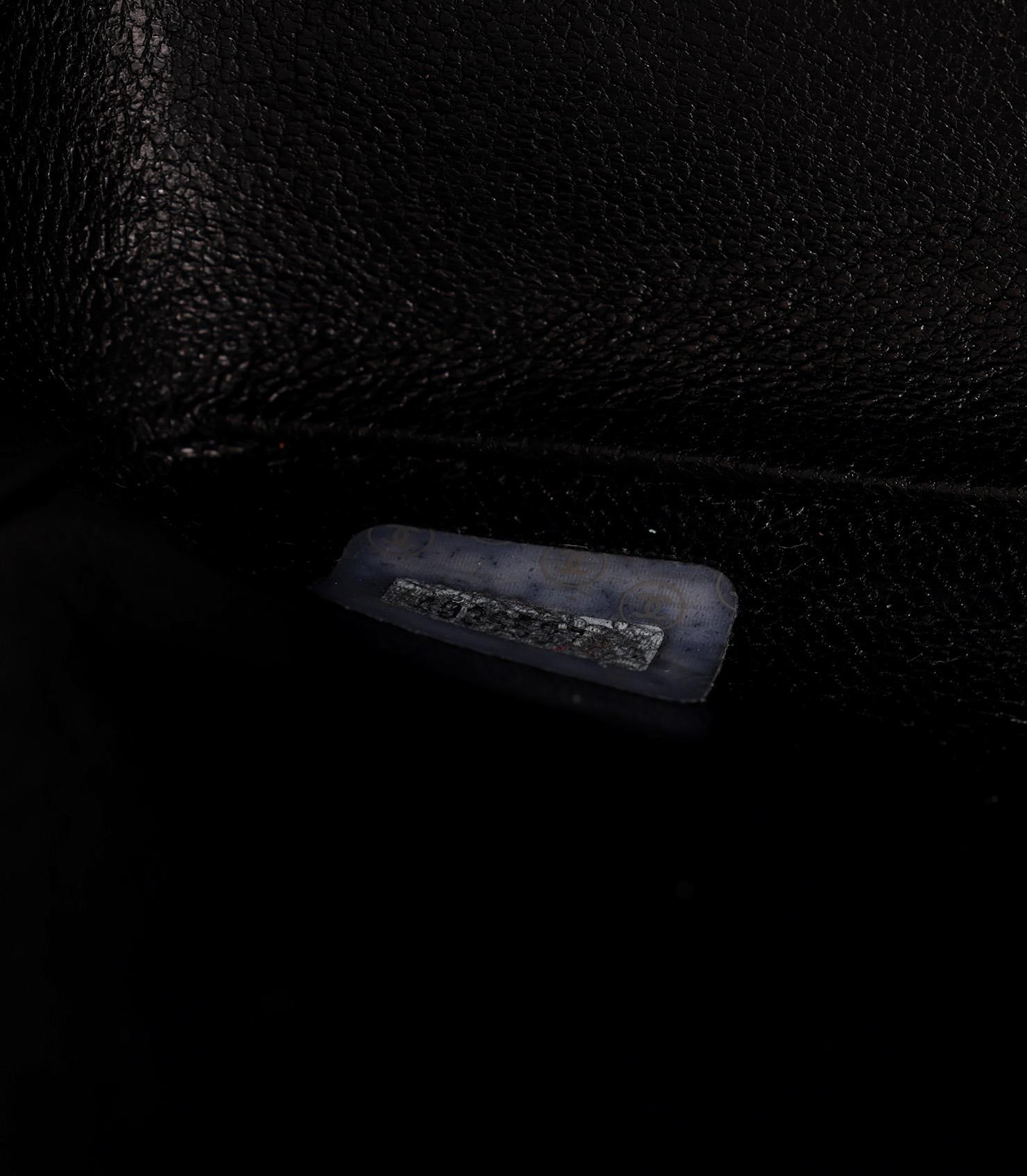 Chanel Black Quilted Patent Leather Vintage Jumbo XL Classic Single Flap Bag For Sale 4