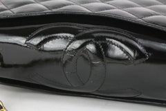 Chanel Black Quilted Patent Round Top CC Flap Bag 1215c45