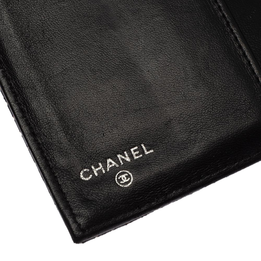 Chanel Black Quilted Perforated Leather Continental Wallet 1