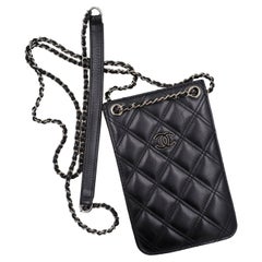 Chanel Black Quilted Phone Case