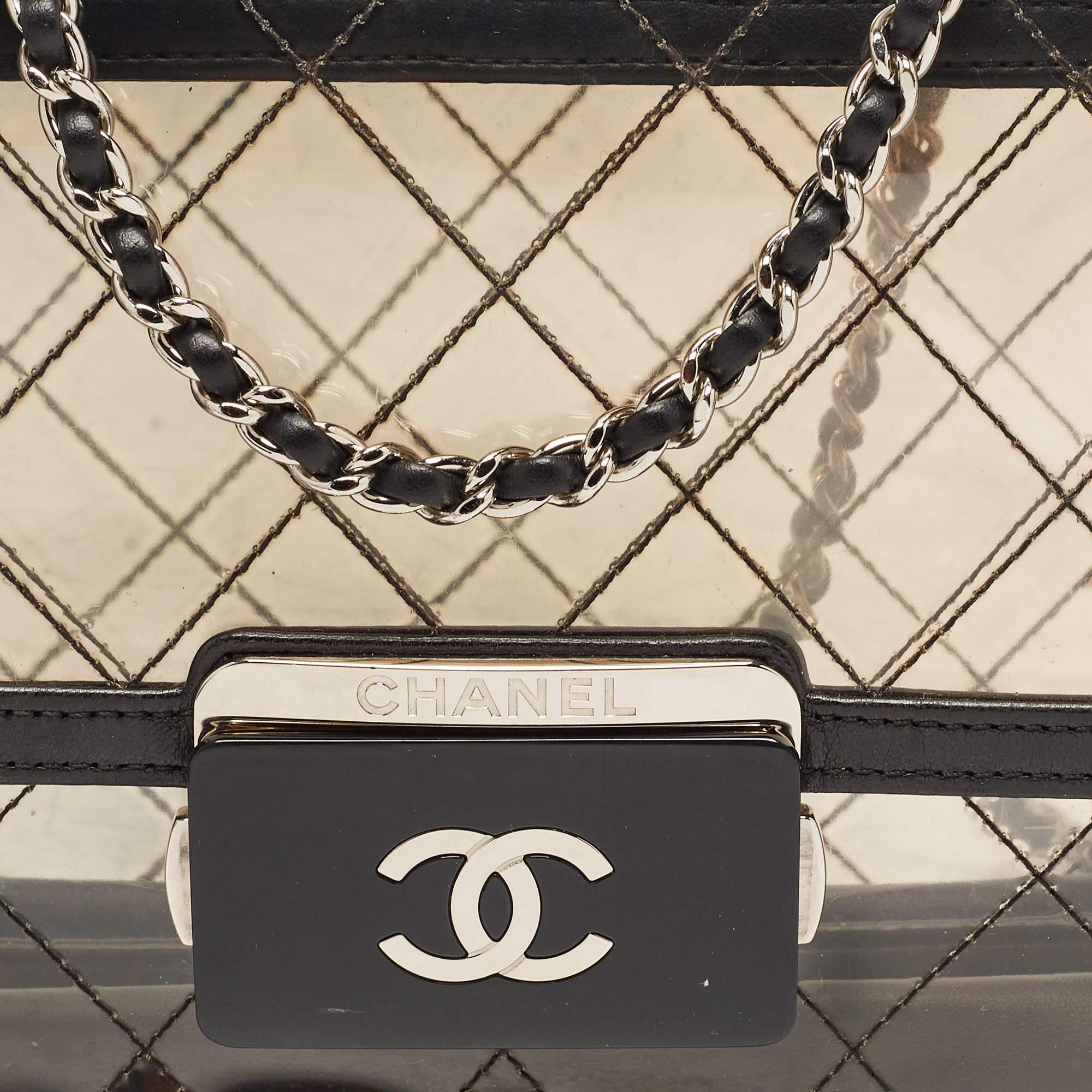 Chanel Black Quilted PVC And Leather Beauty Flap Lock Bag 6