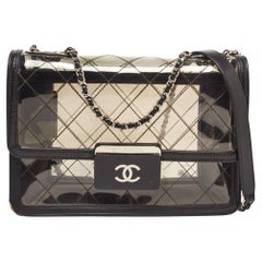 Chanel Black Quilted PVC And Leather Beauty Flap Lock Bag