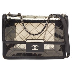 Chanel Classic Flap Naked Beauty Lock Clear Transparent PVC Crossbody Bag  For Sale at 1stDibs