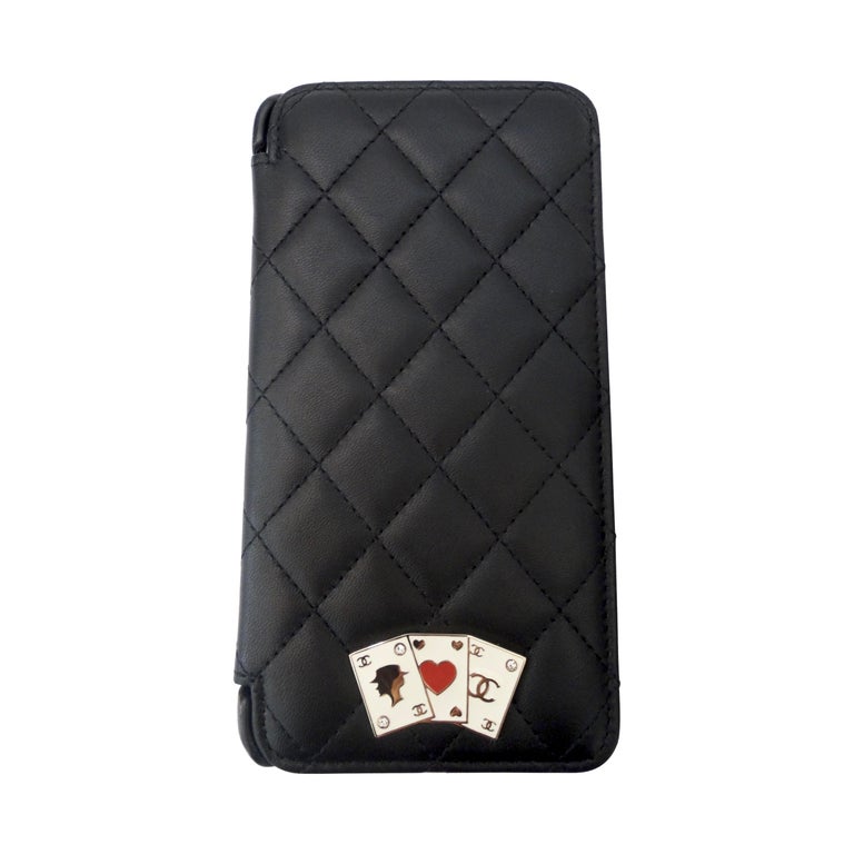 Chanel Black Quilted Rare Casino IPhone 7/8 Plus Wallet Case at