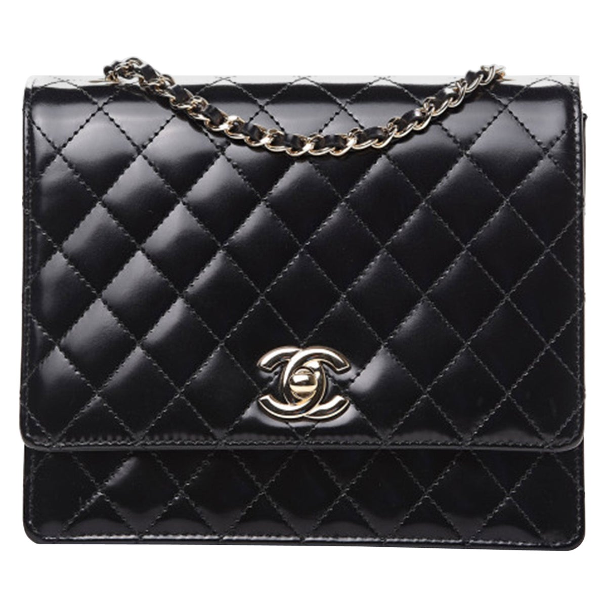 Chanel Quilted Patent Mini Classic Flap