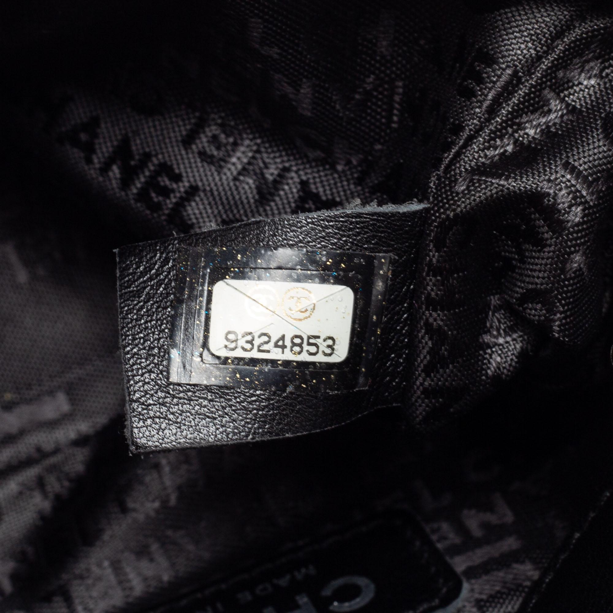 Chanel Black Quilted Satin Square Charms Flap Bag 3