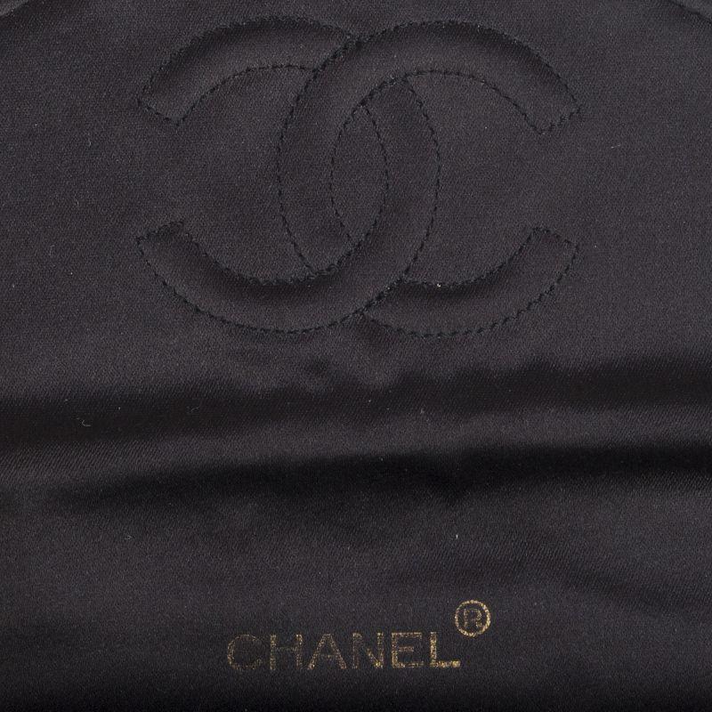 Chanel black quilted satin VINTAGE SMALL FLAP Shoulder Bag 2