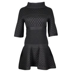 Chanel Black Quilted Shimmering Dress