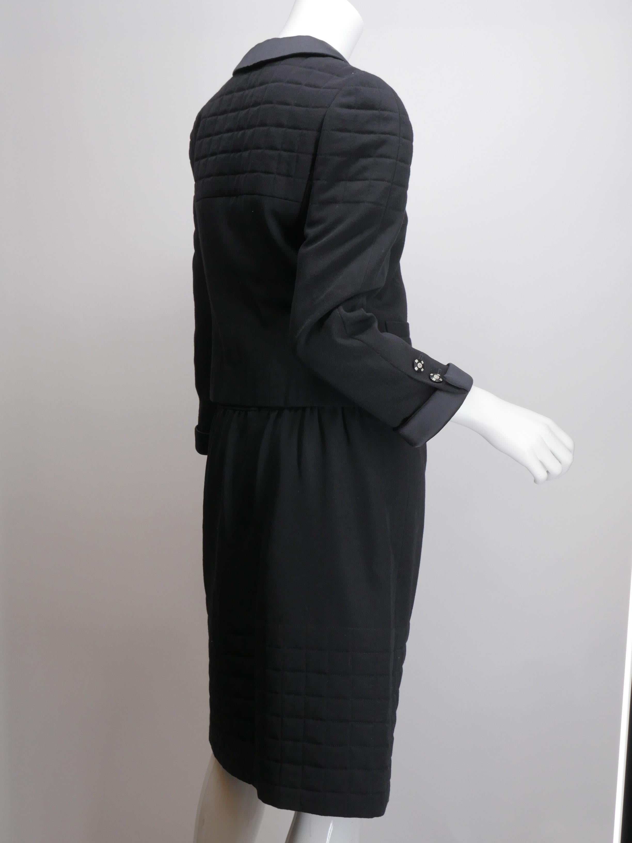 Women's Chanel Black Quilted Skirt Suit