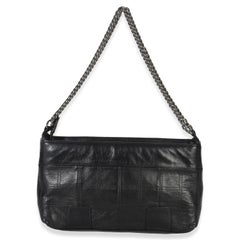 Chanel Black Quilted Square Lambskin LAX Pochette