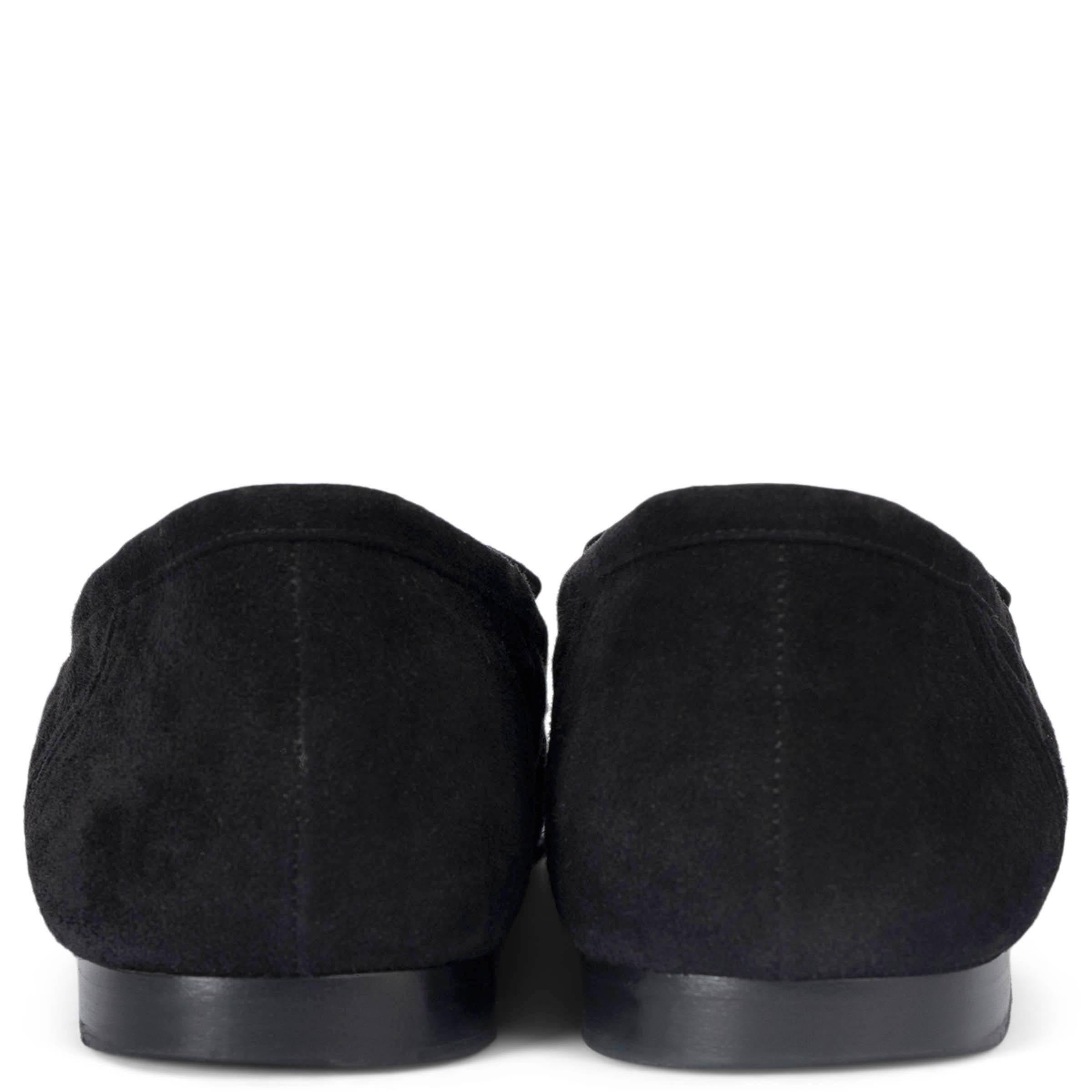 Women's CHANEL black quilted suede 2019 19P Loafers Shoes 38.5 For Sale