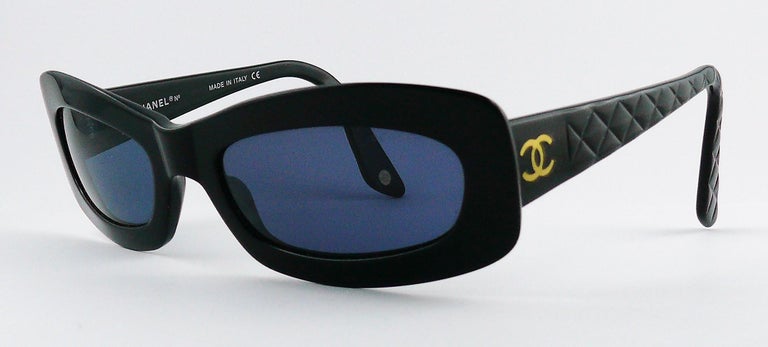 Chanel Black Quilted Sunglasses Mod. 5006 at 1stDibs