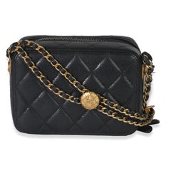 Chanel Black Quilted Twist Your Buttons Clutch With Chain