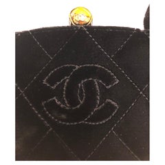 Chanel Black Quilted Velvet Handbag