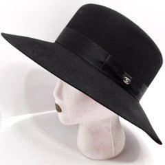 Chanel Black Rabbit Fur CC Hat