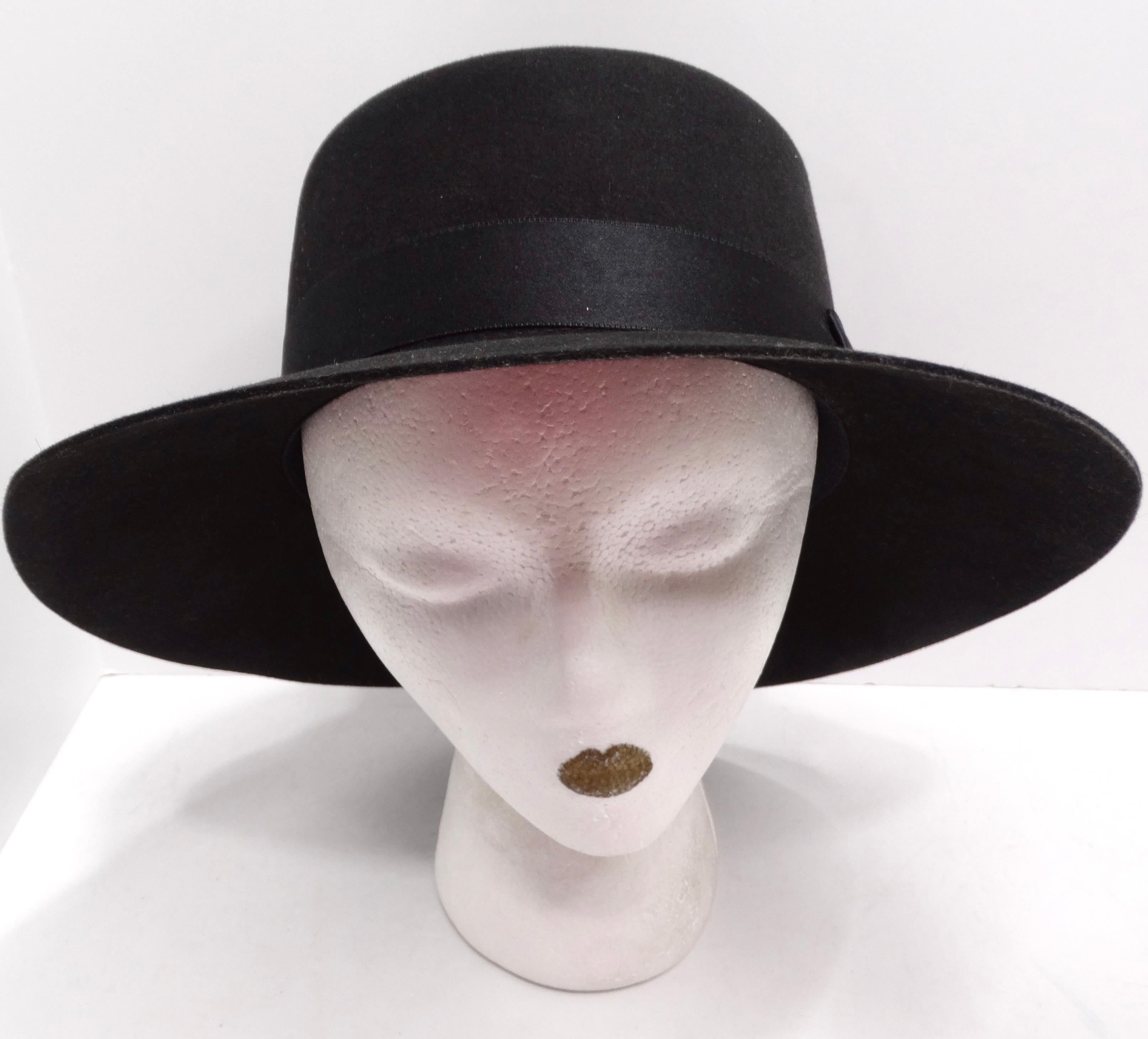 Chanel Black Rabbit Fur CC Hat For Sale 1