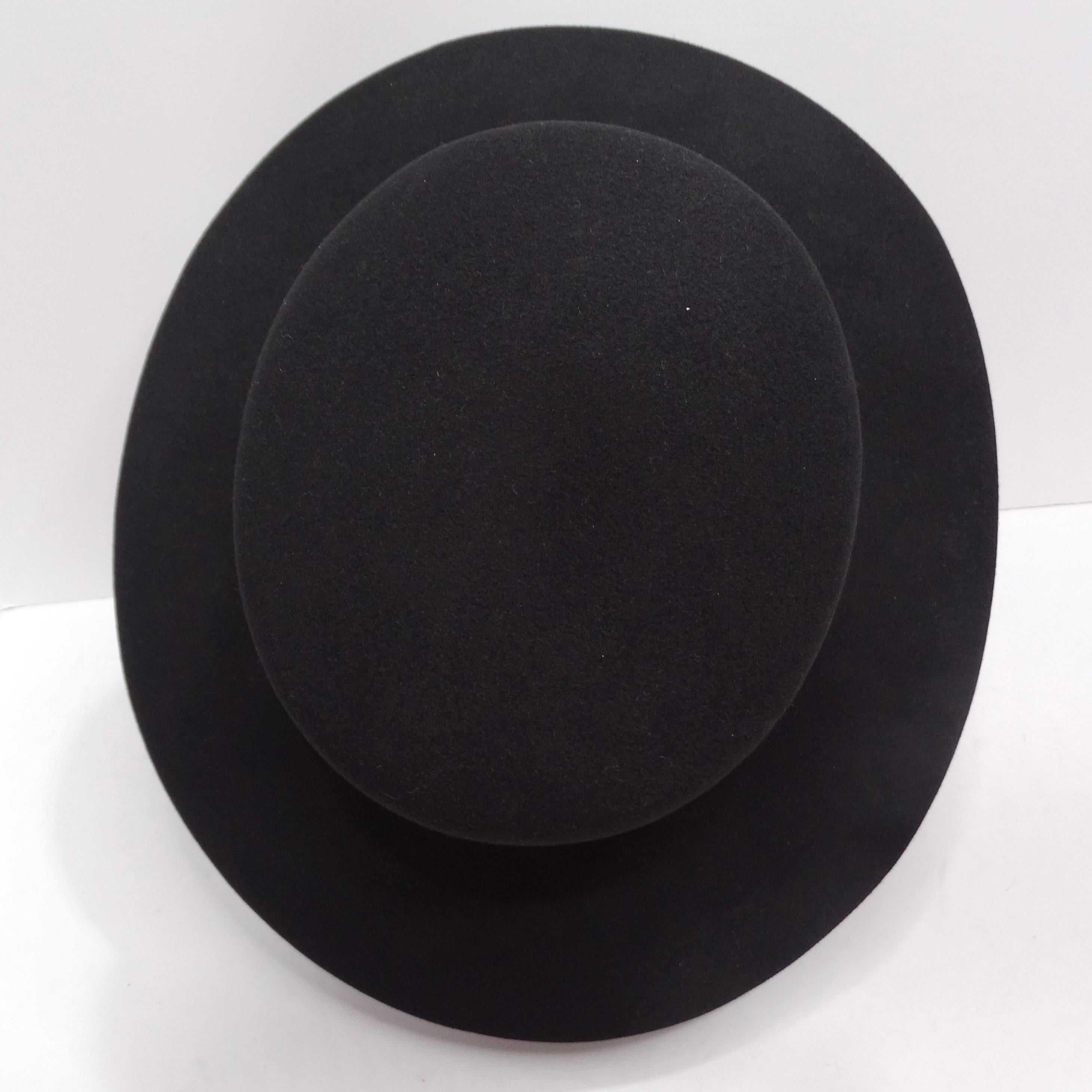 Chanel Schwarzer CC-Hut aus Kaninchenfell im Angebot 4