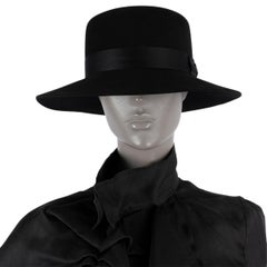 CHANEL black rabbit fur FELT Hat M