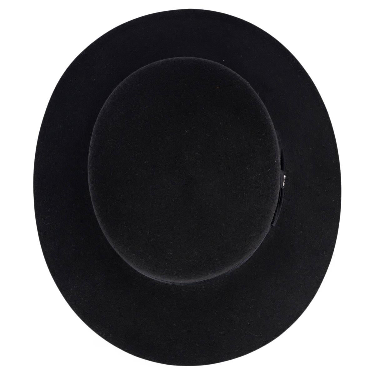 CHANEL black rabbit fur FELT Hat M For Sale 1