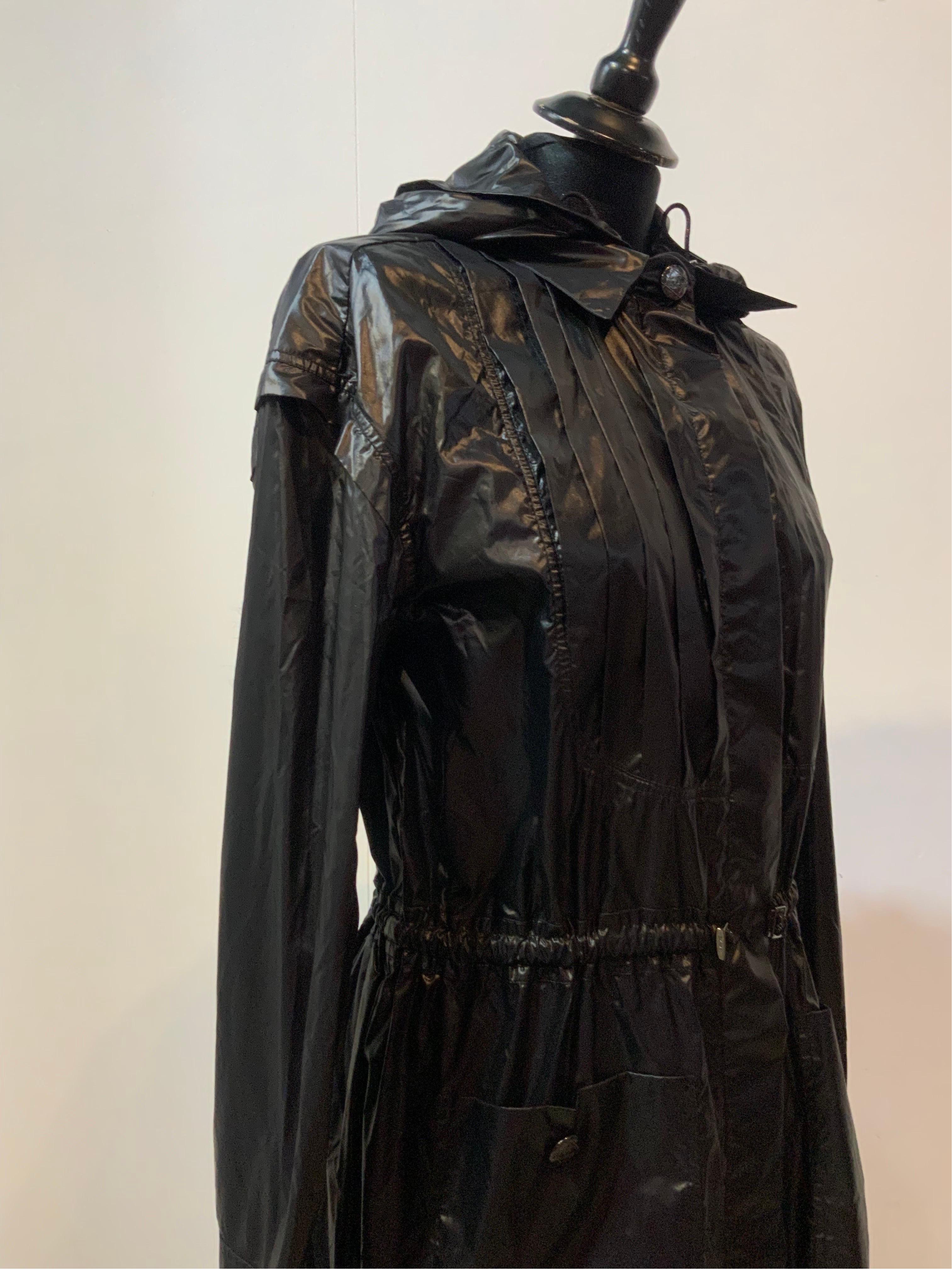 Women's or Men's Chanel Black Rain Coat