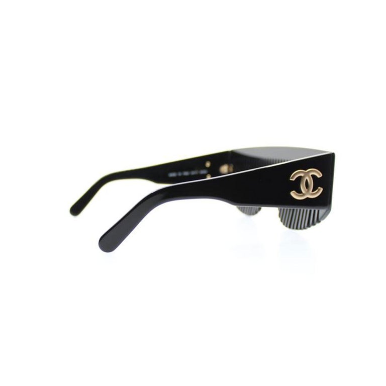 Chanel Black Rare Vintage 90's Runway Limited Edition Collectors Sunglasses For Sale 1