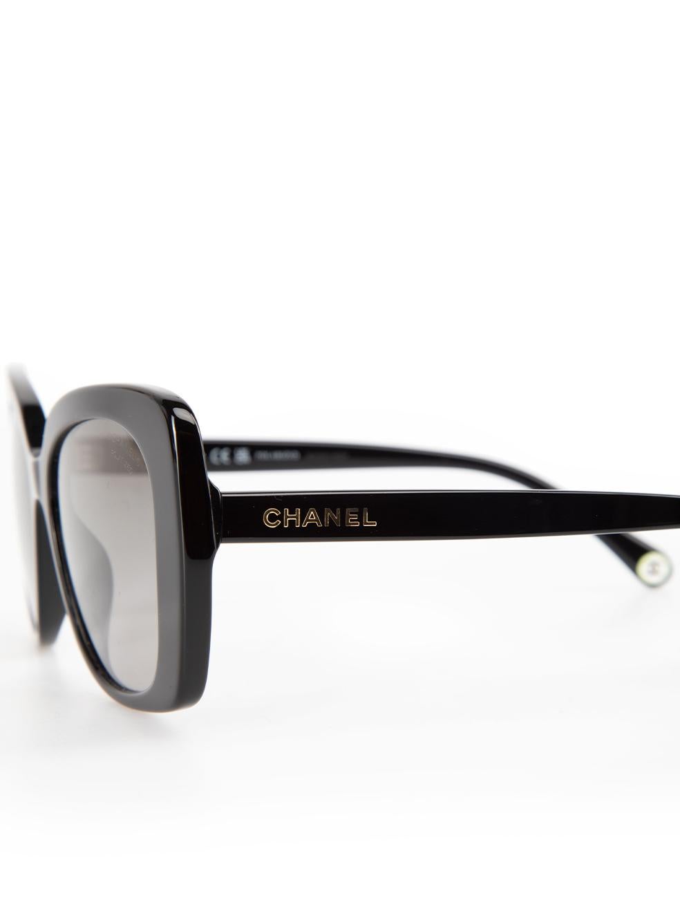 Chanel Black Rectangle Sunglasses For Sale 2