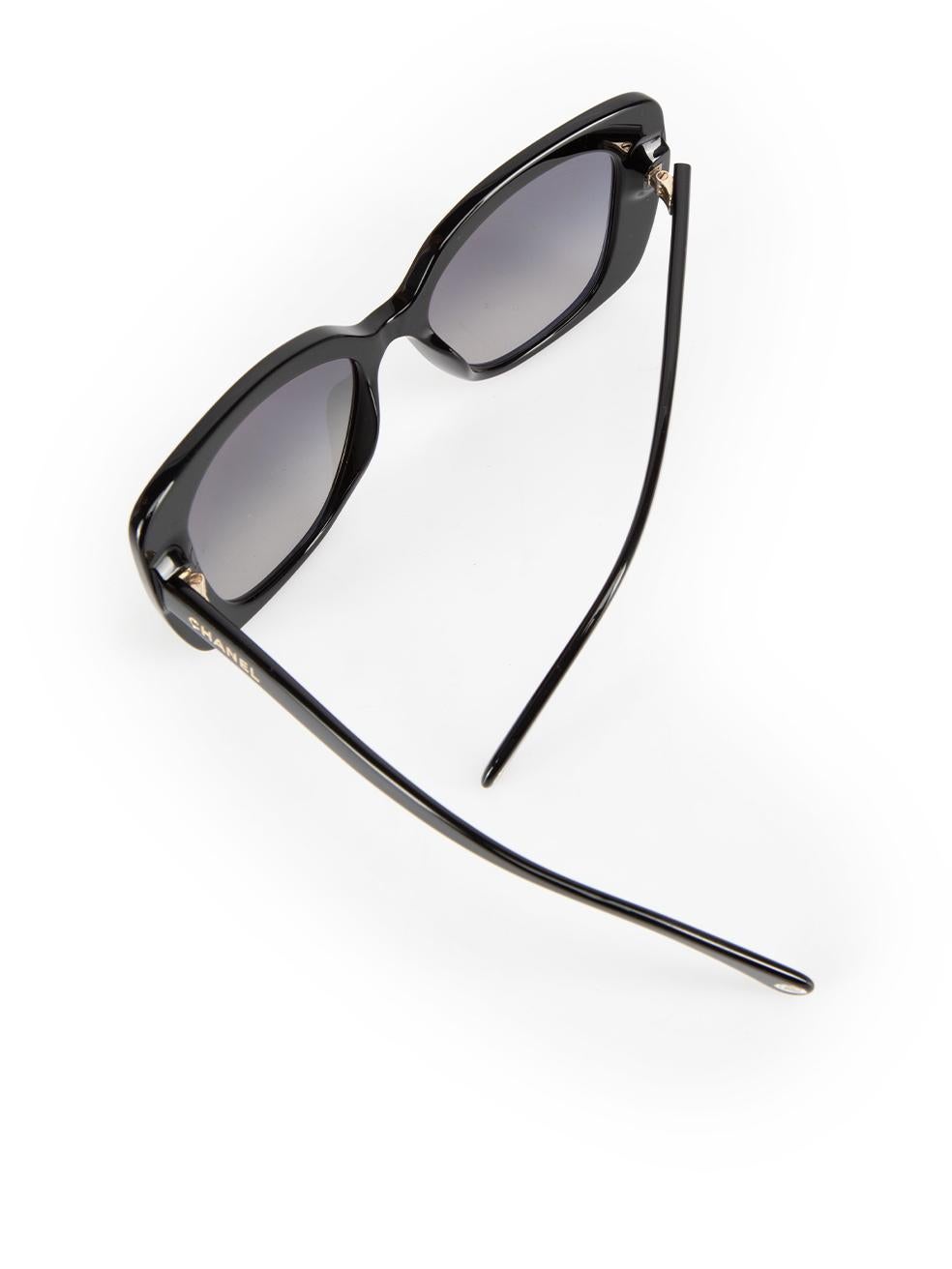 Chanel Black Rectangle Sunglasses For Sale 4