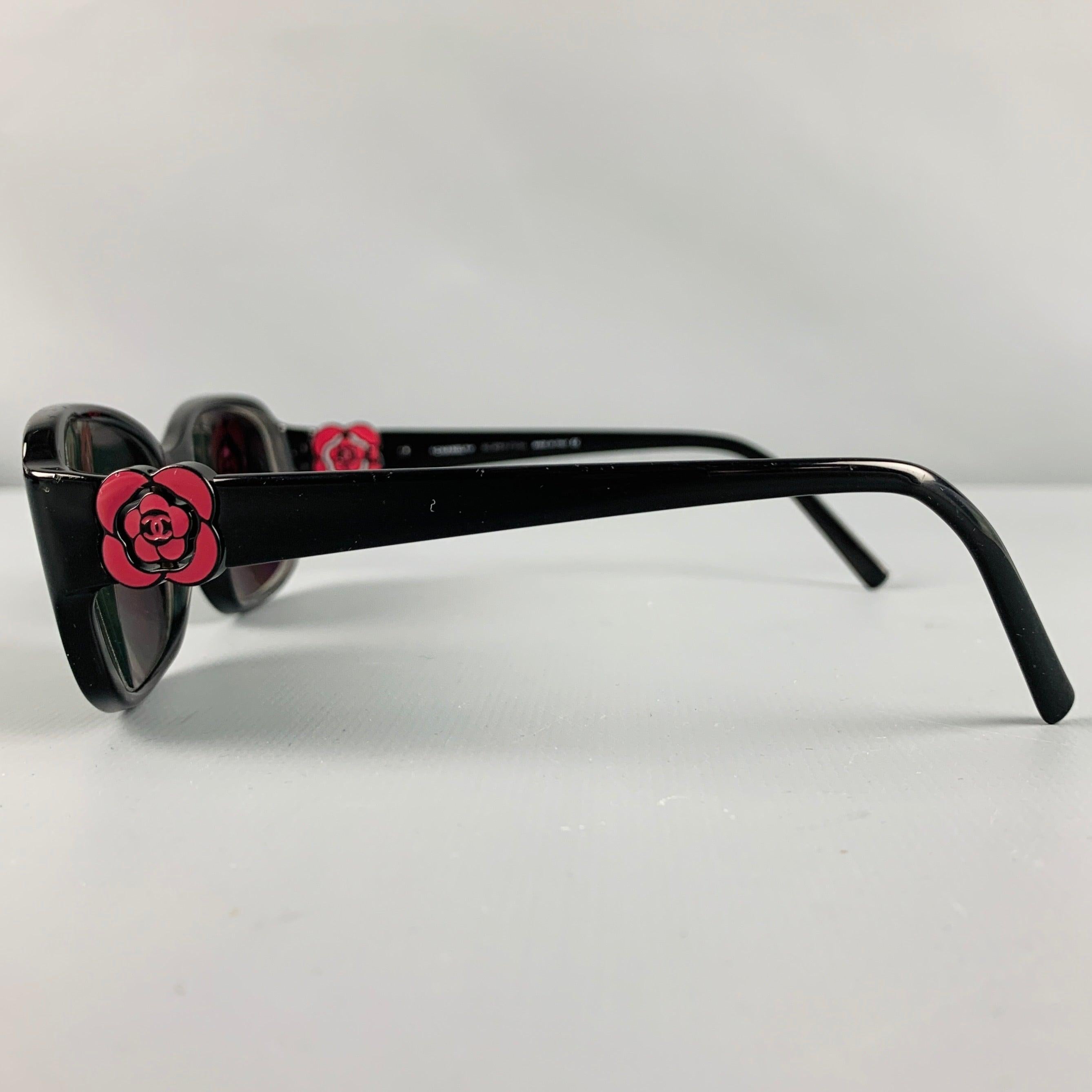 Men's CHANEL Black Red Camellia Sunglasses Frames For Sale